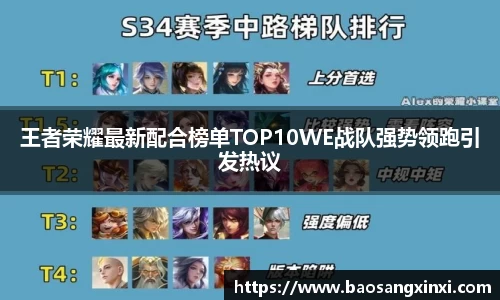 王者荣耀最新配合榜单TOP10WE战队强势领跑引发热议